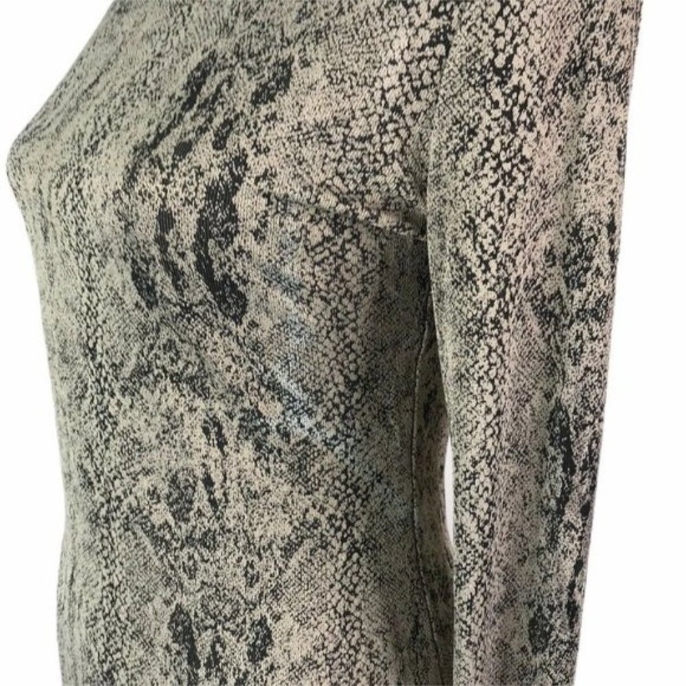 Philippe Adec Maille Beige Python Print Blouse - image 4